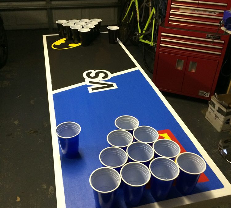 Ultimate Superman / Batman Beer Pong Table